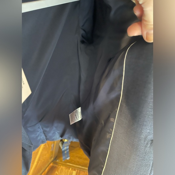 Banana Republic Blazer Womens 0 Petites Pockets Lined Blue Houndstooth NEW - Picture 7 of 9